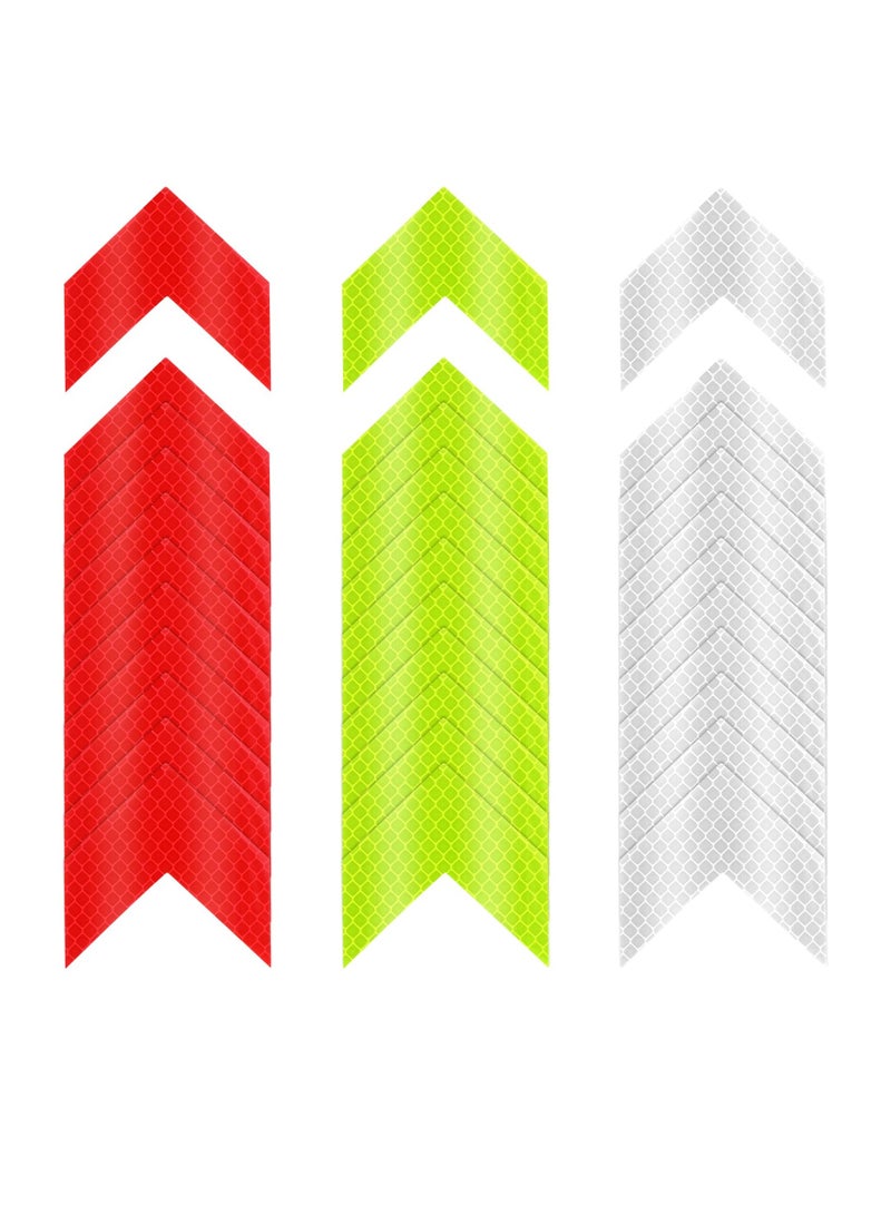 SUNSAR 30Pcs Warning Reflective Stickers - 3 Colors Safety Reflective Sticker Waterproof Reflector Sticker Reflective Tape Sticker for Vehicle, Bicycles, Motorcycles, Clothing - Image 1