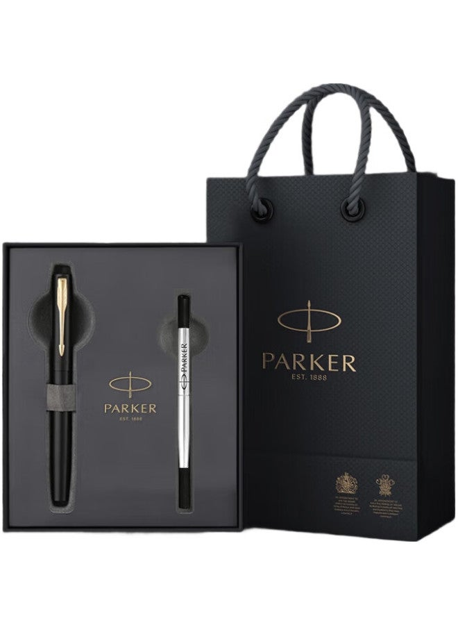 Parker Weiya Xl Classic Black And Gold Clip Ballpoint Pen + Refill Gift Box - Image 1