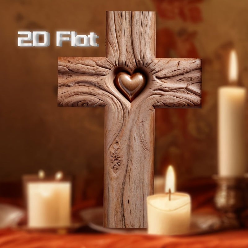 خشب عتيق صليب ديكور حائط 20×30 سم هدية عيدية للعائلة المسيحية والكنيسة والمنزل - Image 4