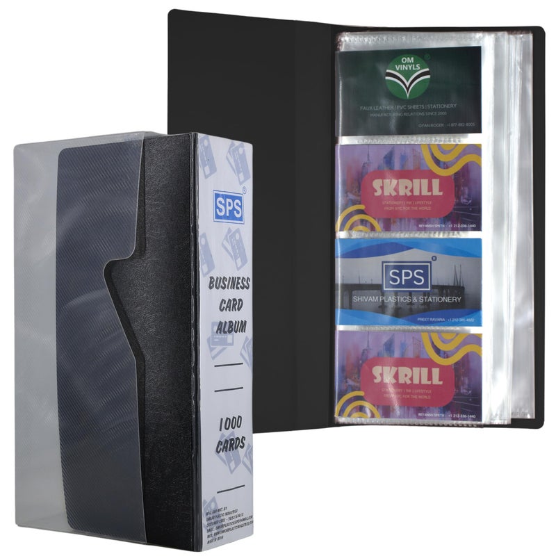 Skrill 1000 Card Visiting Card Holder, Business, Credit, Debit, ID Card Holder/Organizer Holds 1000 Cards (Black) - Image 4