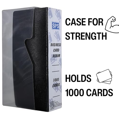 Skrill 1000 Card Visiting Card Holder, Business, Credit, Debit, ID Card Holder/Organizer Holds 1000 Cards (Black) - Image 3