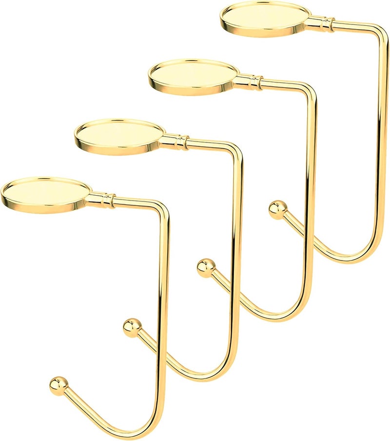Komotu Christmas Stocking Holder for Mantle - 4 Pack Non-Slip Stocking Mantel Holders Hooks Hanger for Christmas Xmas Fireplace and Party Decoration (Gold) - Image 1