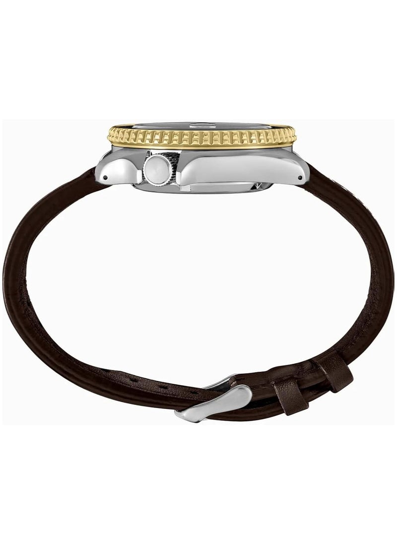 Seiko Mens 5 Sports SKX GMT Automatic Mocha Black Dial Brown Leather Strap Watch - SSK036K1  - Image 5