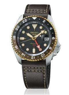Seiko Mens 5 Sports SKX GMT Automatic Mocha Black Dial Brown Leather Strap Watch - SSK036K1  - Image 2