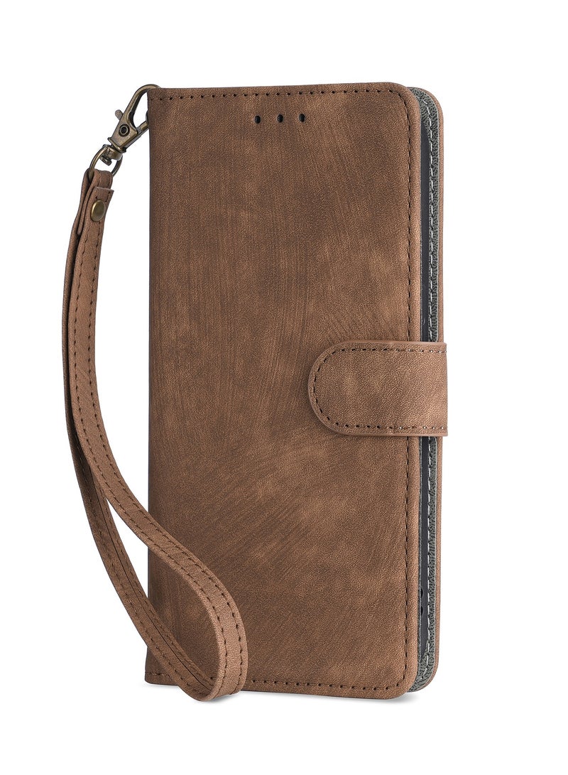 For Infinix Note 50s Flip Cover with Detachable lanyard, PU Leather Full Body Protection Shockproof Flip Mobile Phone Case, RFID Anti-theft Brush Folio Wallet Case - Image 4