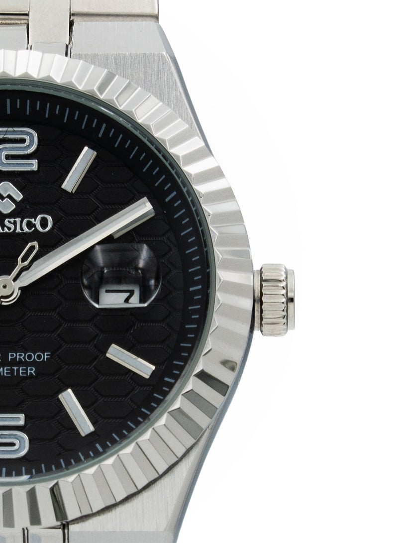 Clasico Men's Landmaster Stainless Steel Analog Watch – Black Dial | Waterproof 10M | Elegant Metal Strap - Image 4