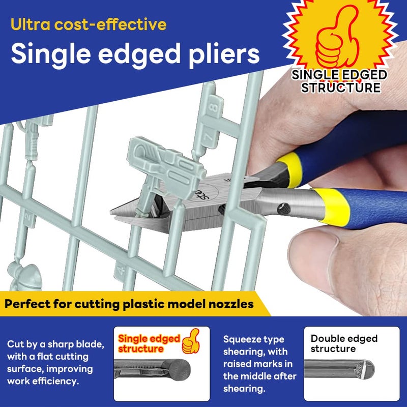 Stedi 4.7-Inch Model Nipper  With Ultra-Thin Single-Edge And Blade Case Plastic Model Tools For Gundam Repairing Plastic Model And Fixing Blue - Image 2