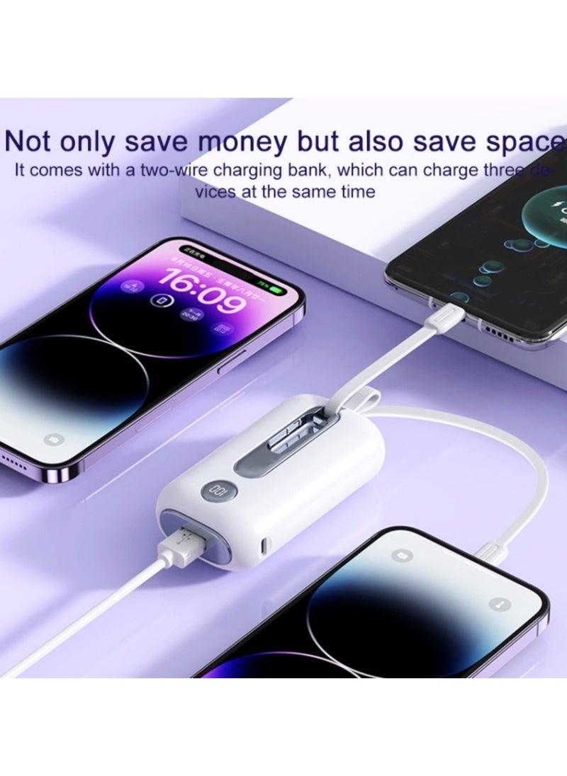 GREEN LION - Green Lion WindMate Portable Wireless Mini Fan & Power Bank (for Android & iPhone), Battery Capacity 10000mAh, 3 Levels Speed Cooling Fan, Type-C and Lightning Built in Cables, Fast Charging, Digital Display - Pink - Image 1