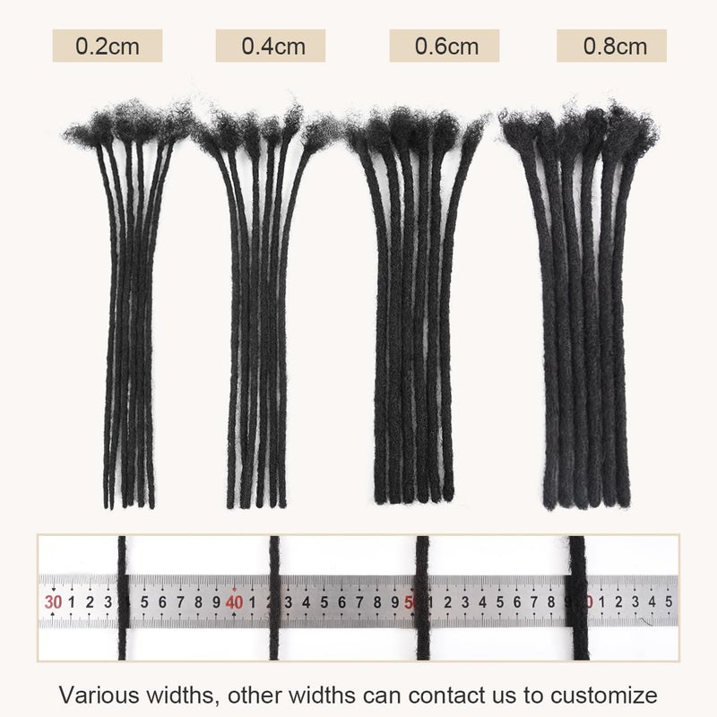 Originea DAIXI 0.4cm and 0.6 0.8cm Thickness Options 6-18 Inch 30 Strands 100% Real Human Hair Dreadlock Extensions for Man/Women Handmade Permanent loc Extensions Bundles Can Be Dyed Bleached Curled Twisted - Image 4