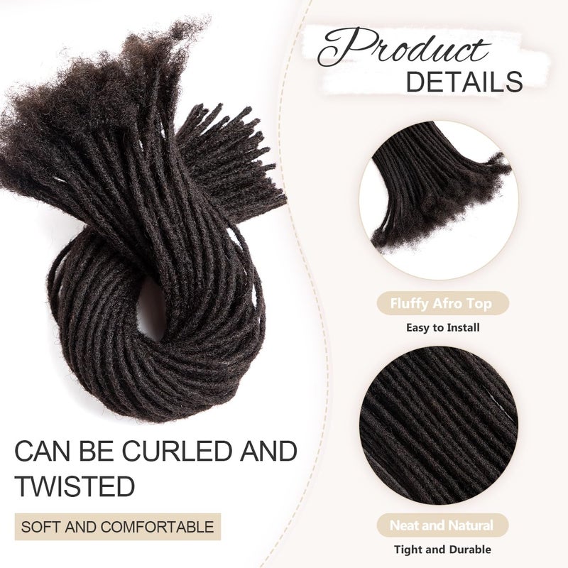 Originea DAIXI 0.4cm and 0.6 0.8cm Thickness Options 6-18 Inch 30 Strands 100% Real Human Hair Dreadlock Extensions for Man/Women Handmade Permanent loc Extensions Bundles Can Be Dyed Bleached Curled Twisted - Image 3