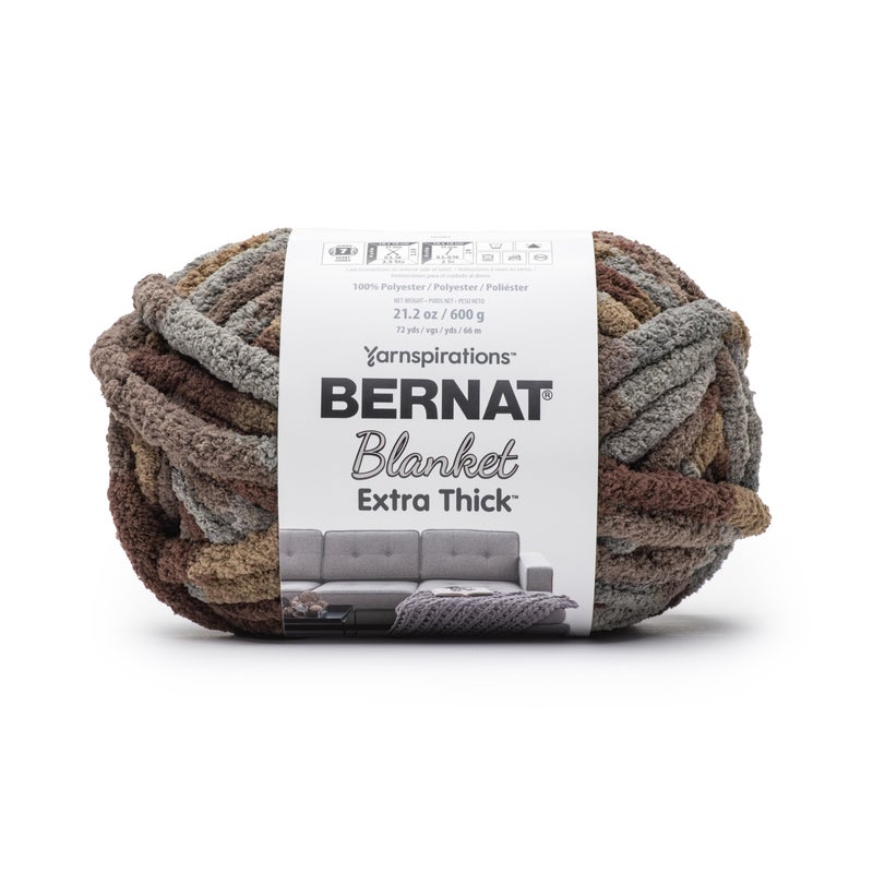 Bernat Blanket Extra Thick Leather Yarn - 1 Pack of 21.12oz/598.74g - 100% Polyester - #7 Jumbo - 72 Yards - Chunky Yarn for Hand Knitting, Crocheting, Crafts & Amigurumi - Image 1