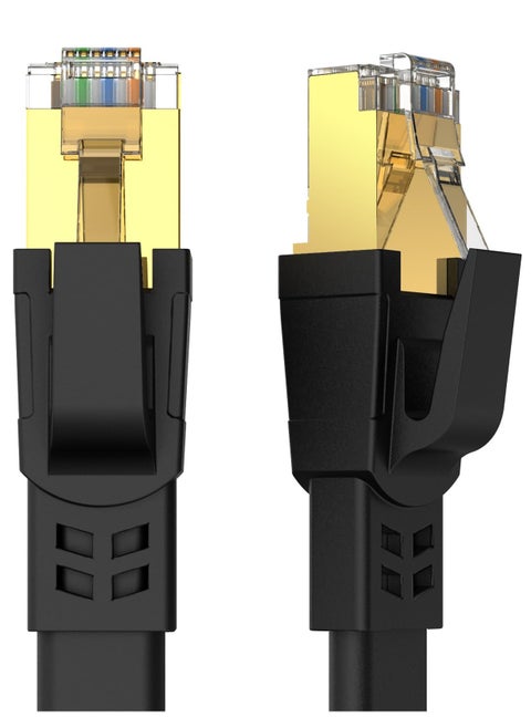 20m CAT8 Ethernet Cable, High Speed Heavy Duty Cat8 LAN Network Cable 40Gbps, 2000Mhz with Gold Plated RJ45 Connector for Modem, Router, Switch, Gaming, Xbox - Black