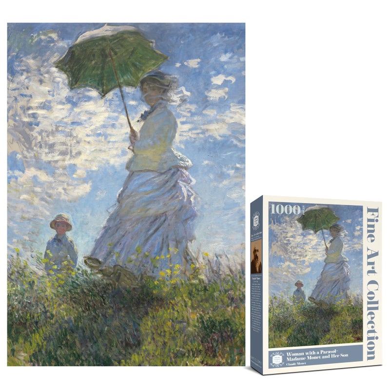 Antelope 1000 Piece Puzzle for Adults Woman with a Parasol Madame Monet and Her Son by Claude Monet Officially Licensed Jigsaw Puzzles 1000 Pieces High Resolution Matte Finish No Dust - Image 3