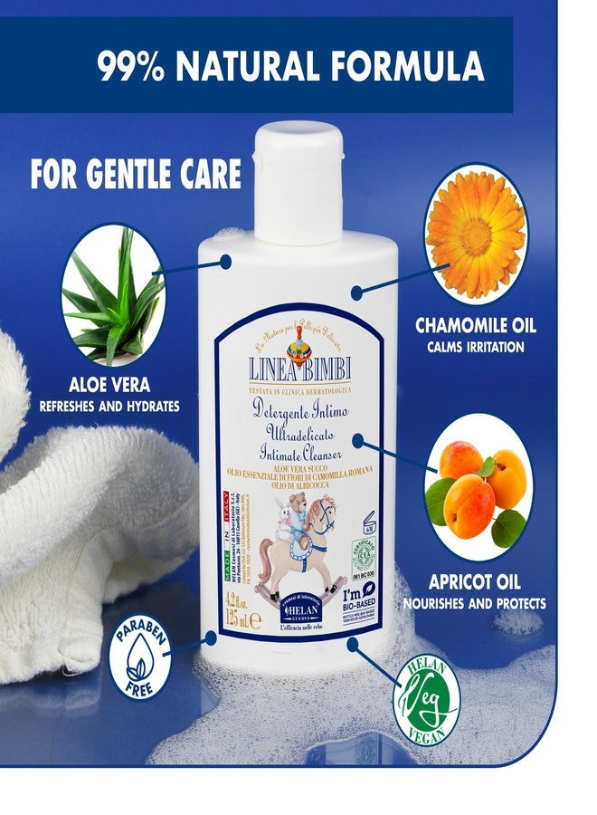 Helan Linea Bimbi Bio-Feminine Wash for Girls with Aloe Vera, Apricot & Chamomile Essential Oils-Microbiologically Tested Intimate Wash and Gentle Baby Intimate Cleanser-Made in Italy, 125ml 4.2 fl oz - Image 4