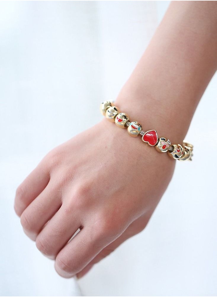 Generic - 10 Alloy Beads Expression Pack Bracelet Cartoon Smiling Face - Image 1