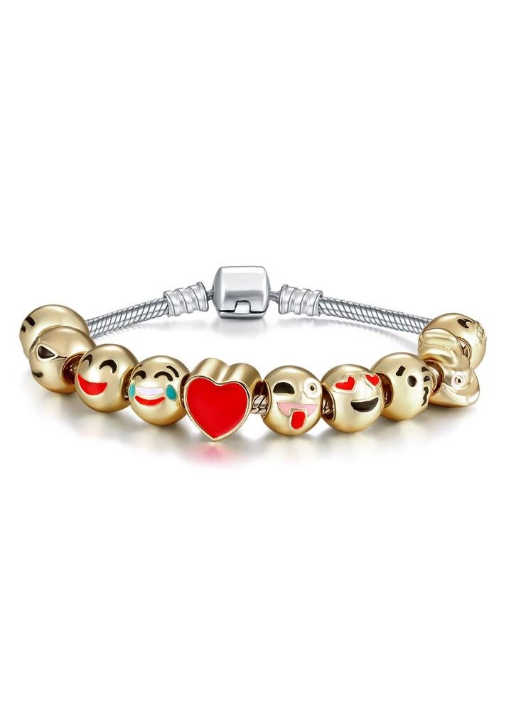 Generic - 10 Alloy Beads Expression Pack Bracelet Cartoon Smiling Face - Image 1