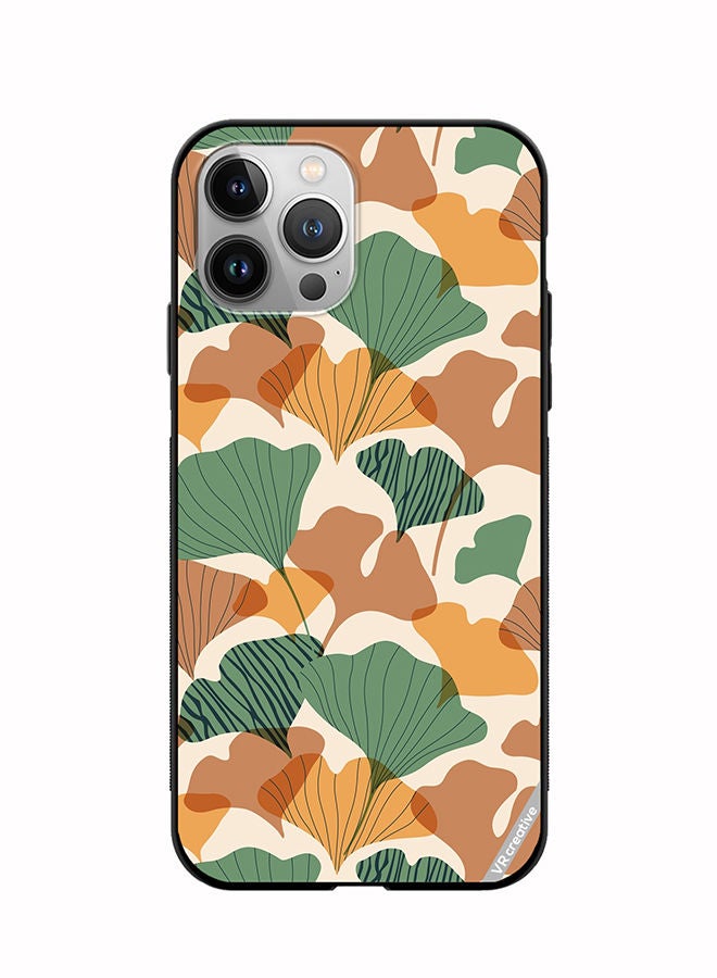 VR CREATIVE Protective Case Cover For Apple iPhone 12 Pro Autumn Gingko Leaves Silhouettes Design Multicolour - Image 1