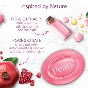Pears Natural Soap Bar Pomegranate Glowing Bathing Bar with Pure Glycerin Mild Gentle Cleansing Formula for Daily Skin Radiance Ideal for Hydrating Face Body and Hands 100 g Pack of 6 - Image 5