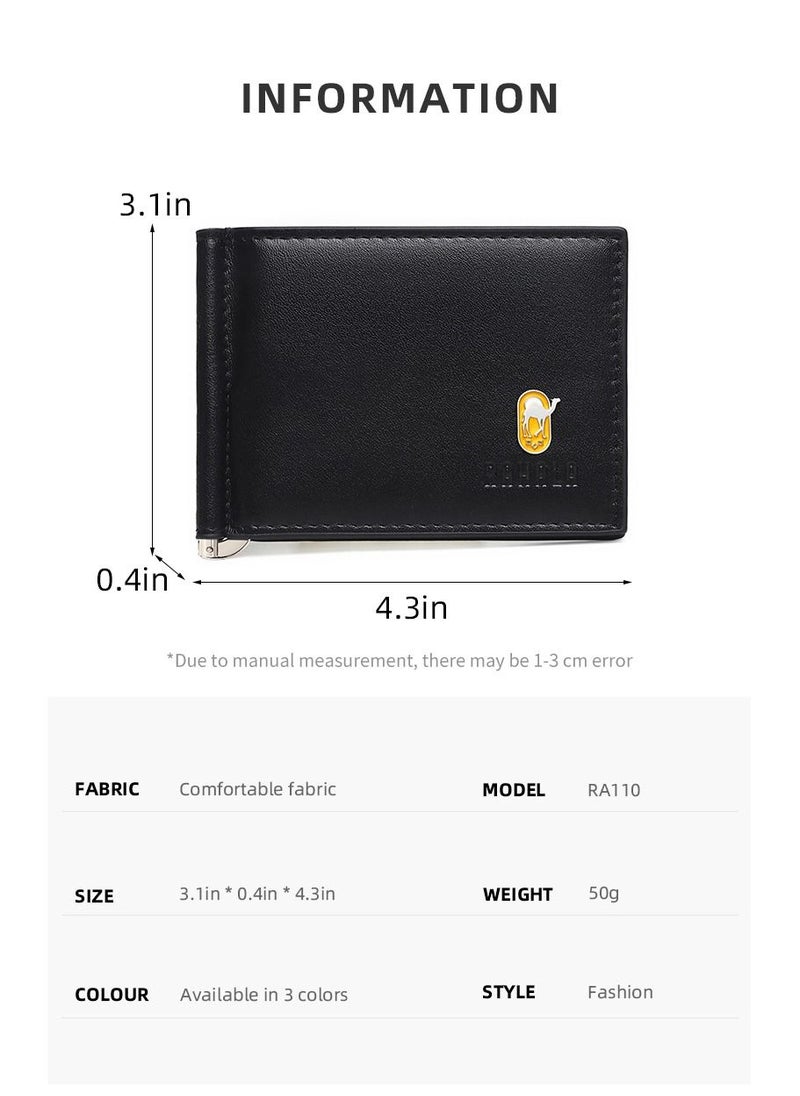 RAHALA - RA110 Genuine Leather Multiple Card Slots Casual Slim Wallet - Brown - Image 1