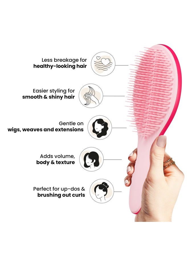 TANGLE TEEZER فرشاة تصفيف الشعر تانجل تيزر الألتيميت ستايلر لتصفيف الشعر الجاف، تحافظ على، تدمج وتضيف حجم، وملمس، ولمعان، وردي فاتح - Image 4