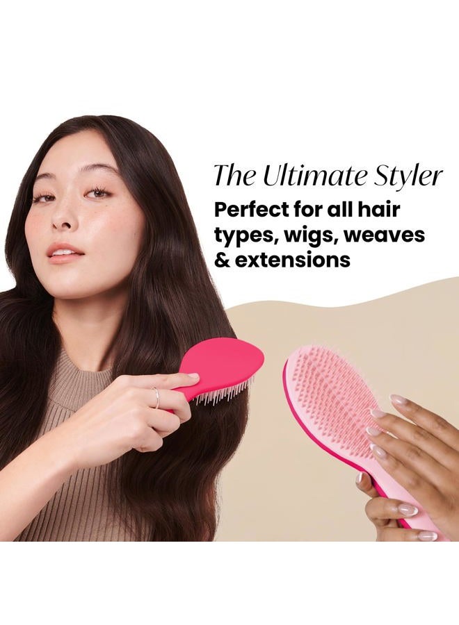 TANGLE TEEZER فرشاة تصفيف الشعر تانجل تيزر الألتيميت ستايلر لتصفيف الشعر الجاف، تحافظ على، تدمج وتضيف حجم، وملمس، ولمعان، وردي فاتح - Image 3