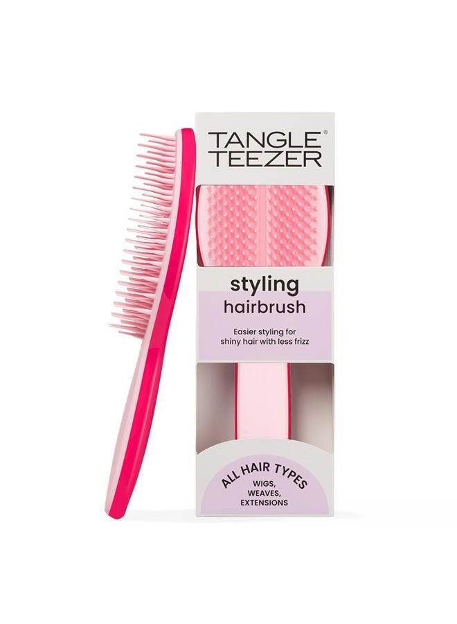 TANGLE TEEZER فرشاة تصفيف الشعر تانجل تيزر الألتيميت ستايلر لتصفيف الشعر الجاف، تحافظ على، تدمج وتضيف حجم، وملمس، ولمعان، وردي فاتح - Image 1