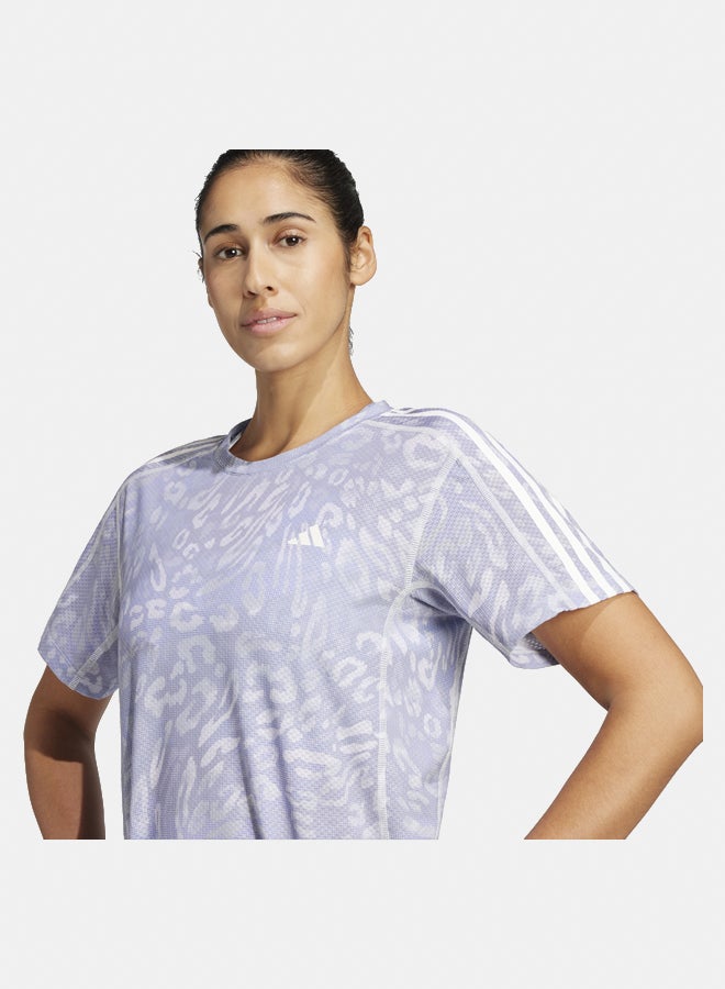 Adidas تي شيرت نسائي من 3 خطوط بتقنية كلماكول للركض - Image 3