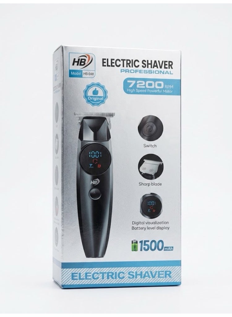 HB Professional Men's Shaver (Model HB-048) – Featuring a powerful 7,200 RPM motor and a digital display. - Image 1