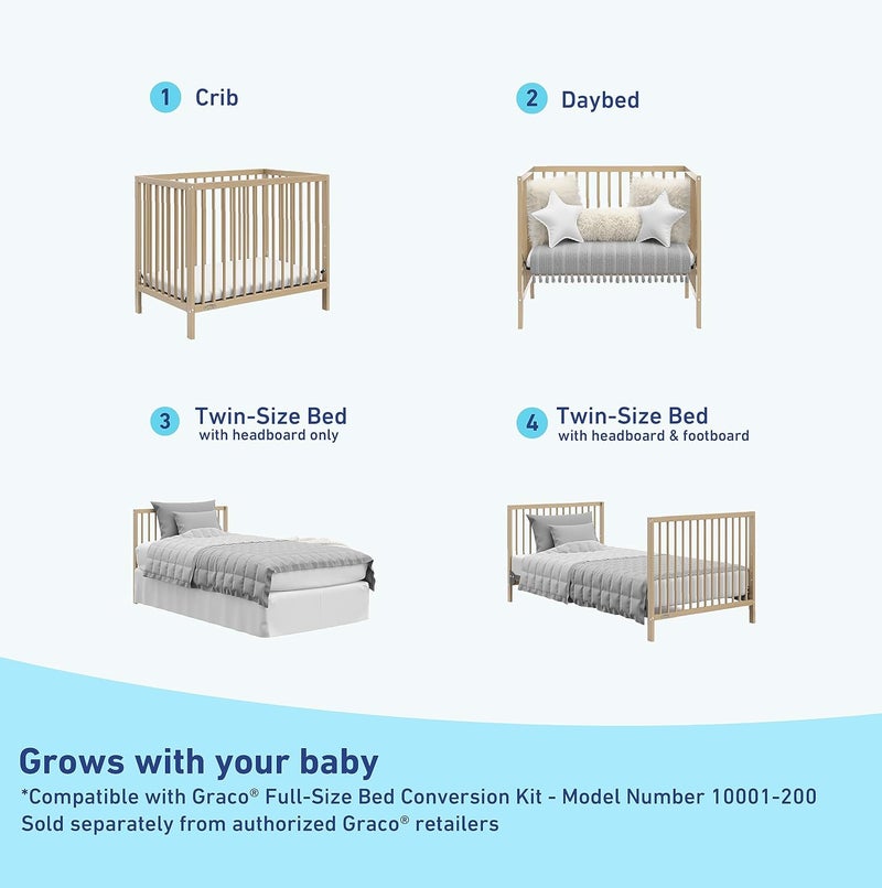 Graco Teddi 4-in-1 Convertible Mini Crib with Mattress - Image 4