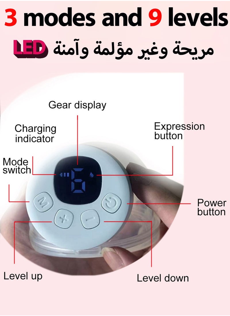HANAMICHI - Breast Pump Wearable Breast Pump Hands-Free Breast Pump Electric Breast Pump 3 Modes And 9 Levels, White - Image 1