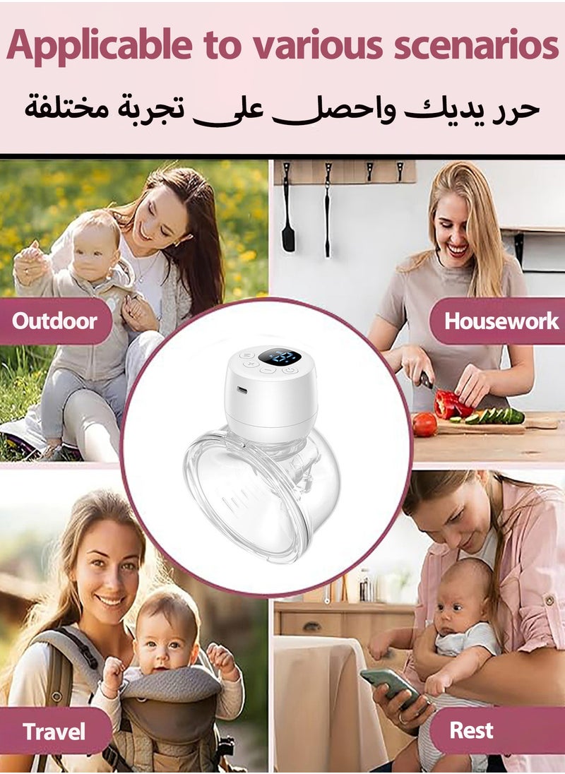 HANAMICHI - Breast Pump Wearable Breast Pump Hands-Free Breast Pump Electric Breast Pump 3 Modes And 9 Levels, White - Image 1
