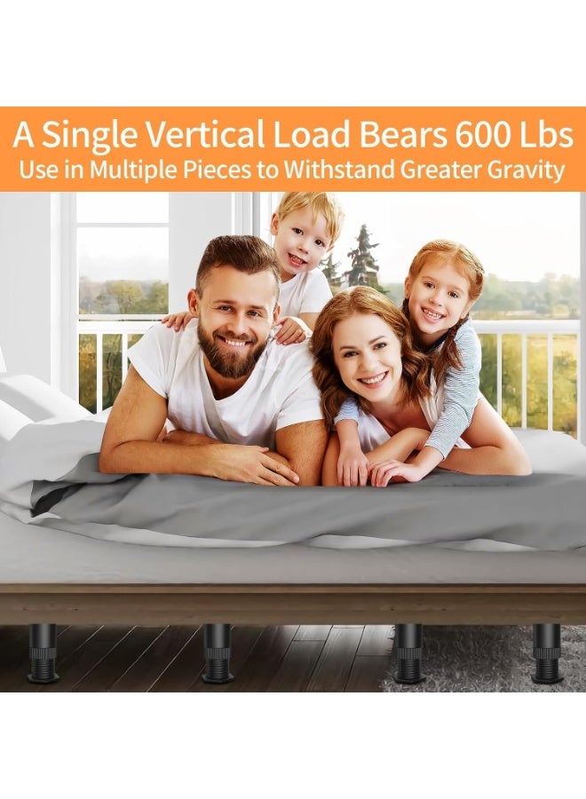 8 Pack Adjustable Furniture Support Legs, for Bed Frame, Sofa, Cabinet Heavy-Duty Threaded Design, Height-Adjustable (8pcs (5.1"-8.3")) - Image 2