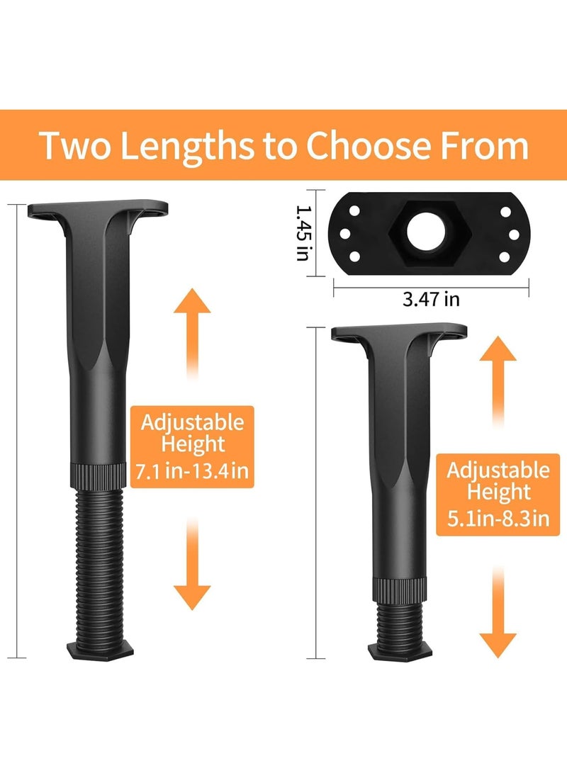 8 Pack Adjustable Furniture Support Legs, for Bed Frame, Sofa, Cabinet Heavy-Duty Threaded Design, Height-Adjustable (8pcs (5.1"-8.3")) - Image 4