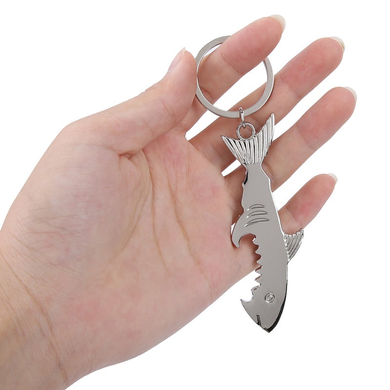Alloy Fish Key Chain: 2-In-1 Bottle Opener, High Durability, Lightweight Compact Design - Cute Unique Pendant for Daily Carry, Gift Giving - Image 3