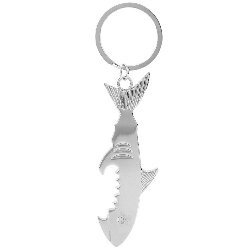Alloy Fish Key Chain: 2-In-1 Bottle Opener, High Durability, Lightweight Compact Design - Cute Unique Pendant for Daily Carry, Gift Giving - Image 2
