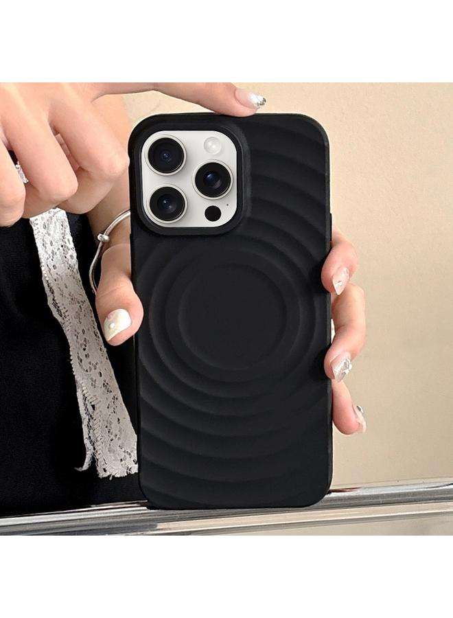 S-TOP Case For iPhone 16 Pro Frosted Wave Texture MagSafe Magnetic TPU Phone Case - Image 1