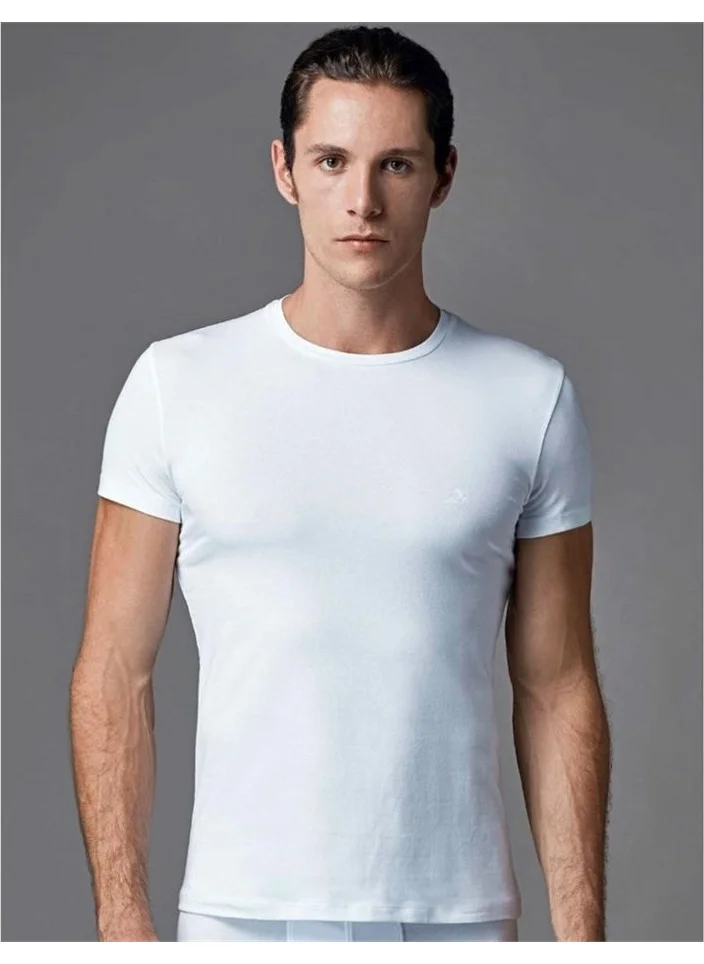 إيروس Ers004 Compact O Neck Men's T-Shirt (Double Pack) - White