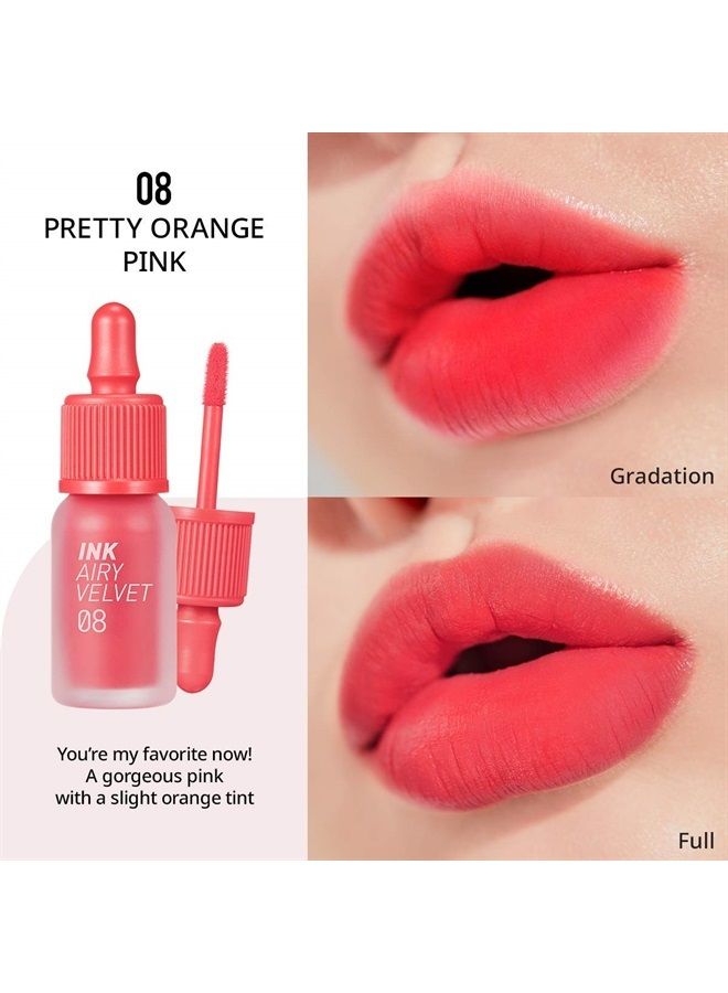 Peripera تنت شفاه إنك إيرى فيلفت، شفاه سائلة (0.14 أونصة سائلة، 008 برتقالي وردي جميل) - Image 4