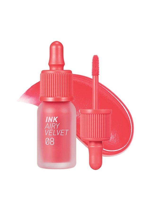 Peripera تنت شفاه إنك إيرى فيلفت، شفاه سائلة (0.14 أونصة سائلة، 008 برتقالي وردي جميل) - Image 1