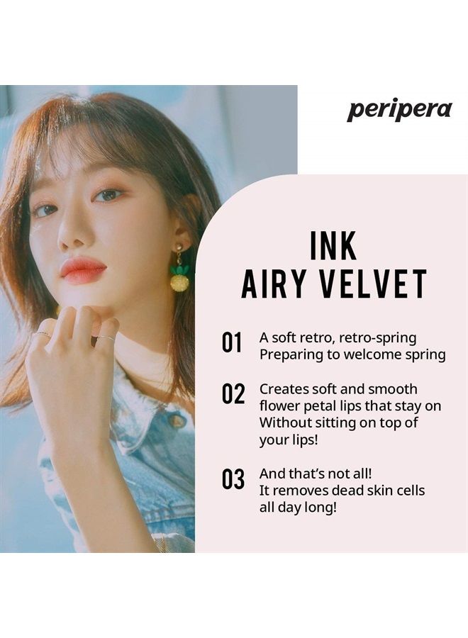 Peripera تنت شفاه إنك إيرى فيلفت، شفاه سائلة (0.14 أونصة سائلة، 008 برتقالي وردي جميل) - Image 3