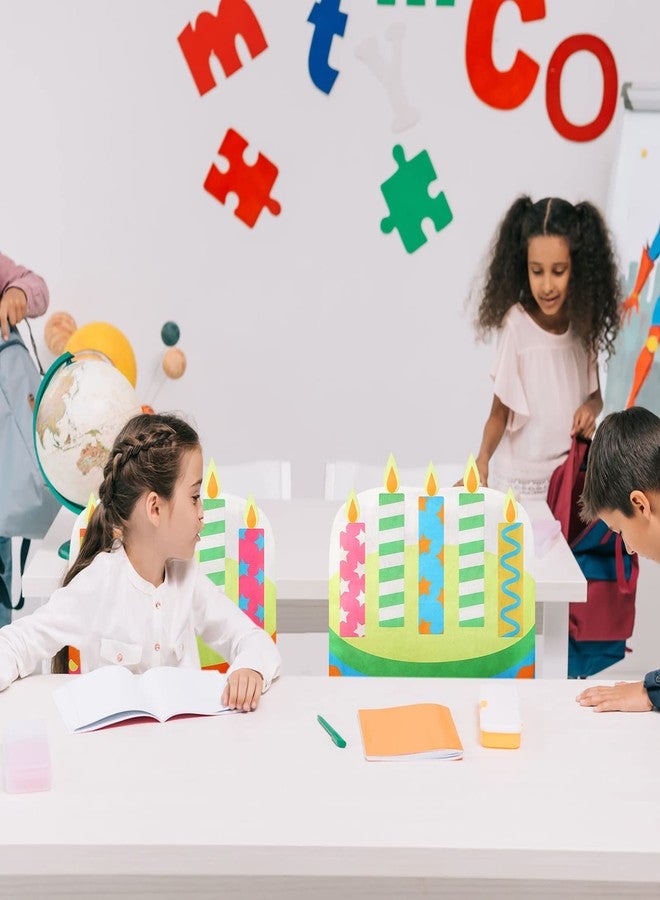 Tegeme Birthday Chair Cover 2 Pieces Kids Chair Cover Classroom Seat Decorations for Party Home School Office(Pink,Blue) - Image 2