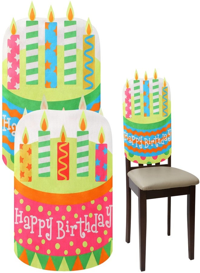 Tegeme Birthday Chair Cover 2 Pieces Kids Chair Cover Classroom Seat Decorations for Party Home School Office(Pink,Blue) - Image 1