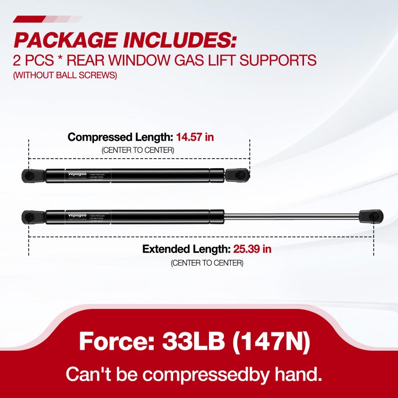 Vepagoo 2 Rear Window Glass Lift Supports Springs Struts Shocks 4249 for Jeep Wrangler 1997 1998 1999 2000 2001 2002 2003 2004 2005 2006 - Image 4