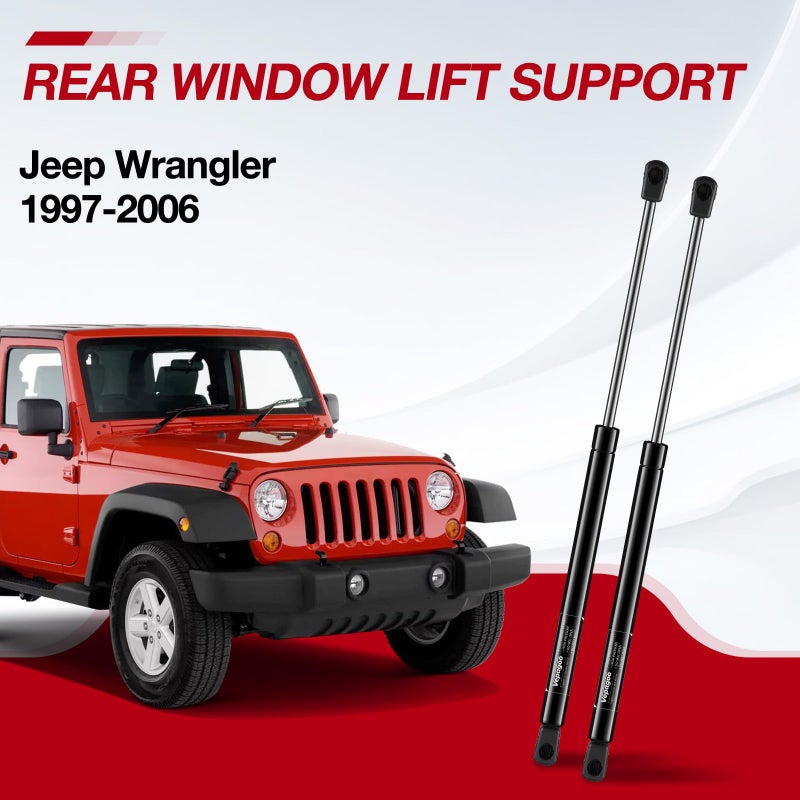Vepagoo 2 Rear Window Glass Lift Supports Springs Struts Shocks 4249 for Jeep Wrangler 1997 1998 1999 2000 2001 2002 2003 2004 2005 2006 - Image 2