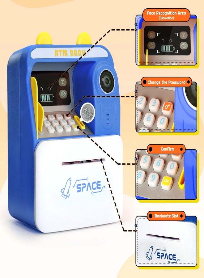 Mummy Please Kids Digital Piggy Bank with Electronic Lock,Money Safe Box wth Finger Print Sensor【Pack of 1】【Camera Blue】 - Image 3