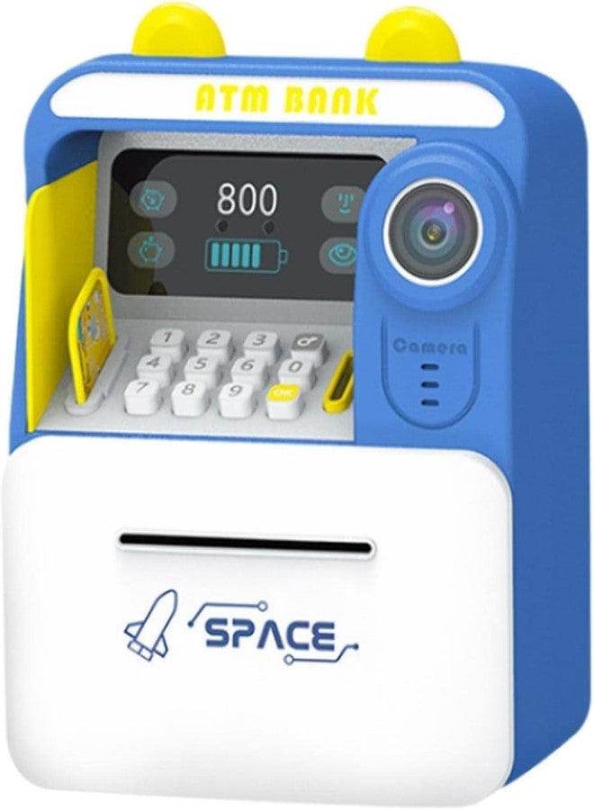 Mummy Please Kids Digital Piggy Bank with Electronic Lock,Money Safe Box wth Finger Print Sensor【Pack of 1】【Camera Blue】 - Image 1