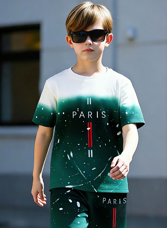 Take Two Teen Boys Graphic Print T-Shirt And Shorts Set - Image 5
