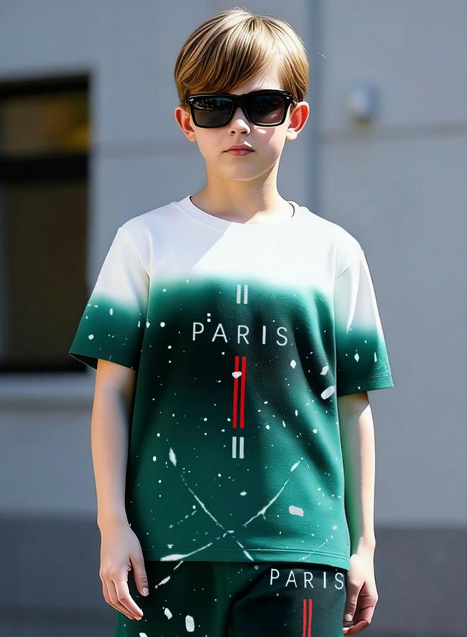 Take Two Teen Boys Graphic Print T-Shirt And Shorts Set - Image 4