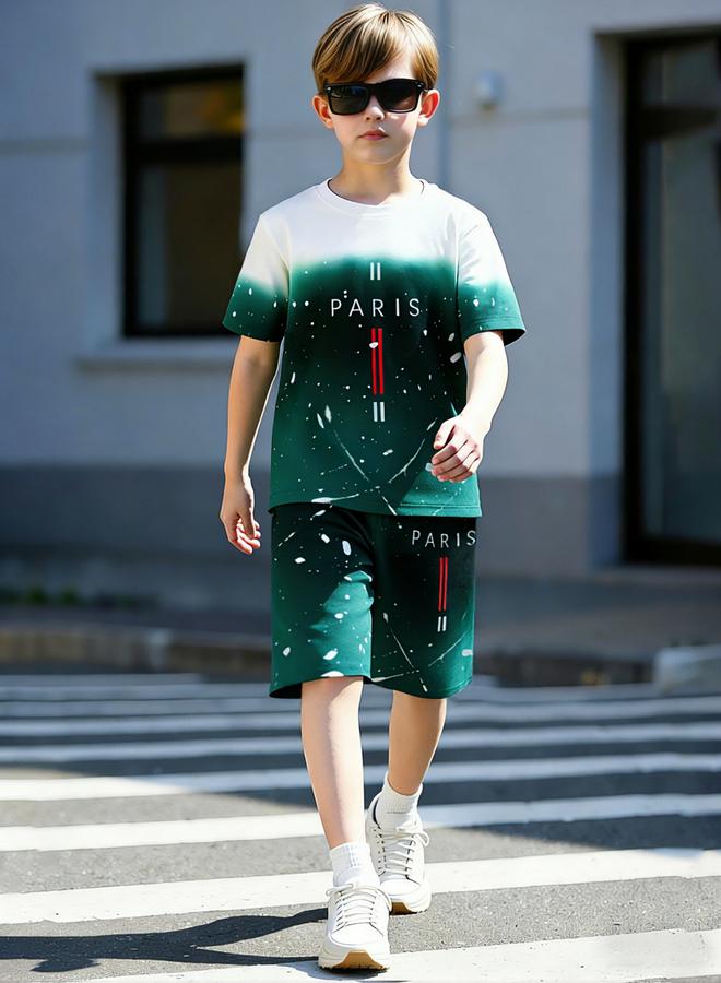 Take Two Teen Boys Graphic Print T-Shirt And Shorts Set - Image 3