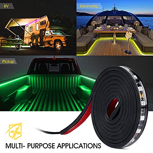 Xprite 60" RGB Truck Bed Bluetooth Lights Kit, Neon Accent Exterior Glow Rails Light Strips w/APP Control & Wireless Remote, for Cargo, Tonneau Cover, Pickup Trucks, Van, SUV, Camper RV, Boat - 3PCS - Image 5